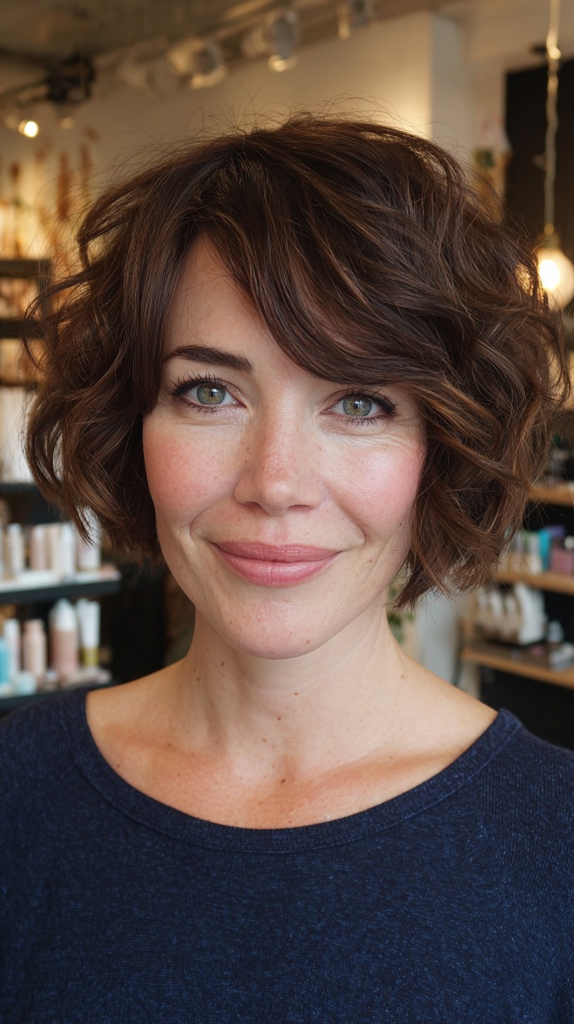 Charming Chocolate Waves with Soft Fringe