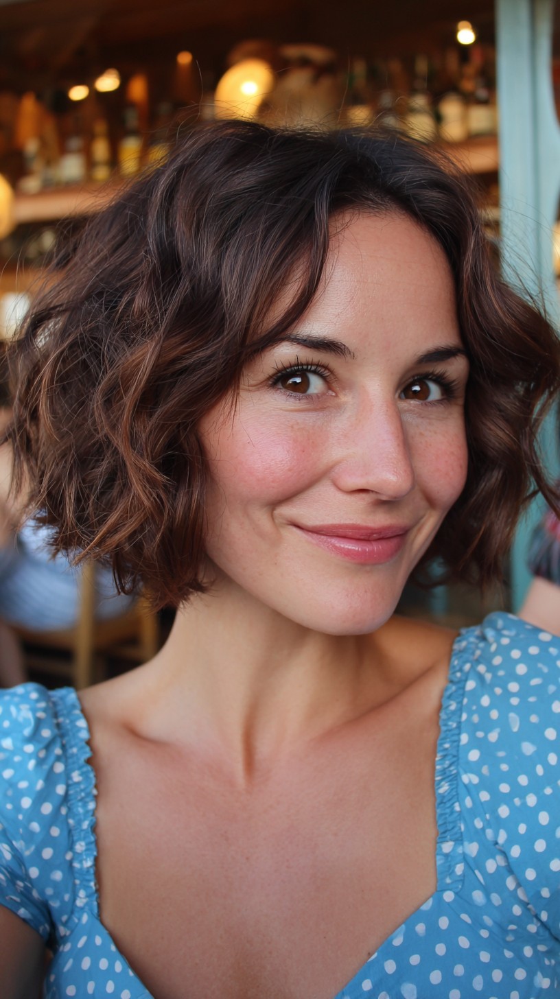 Chic Chocolate Waves with Soft Layering