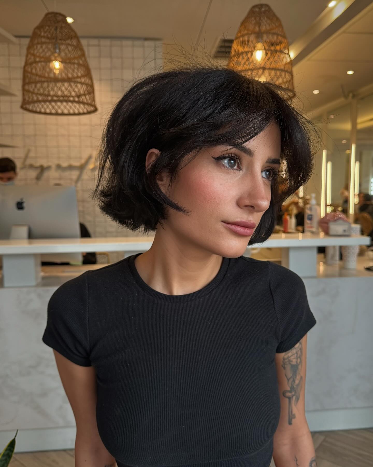 Chic Short Textured Bob with Subtle Waves