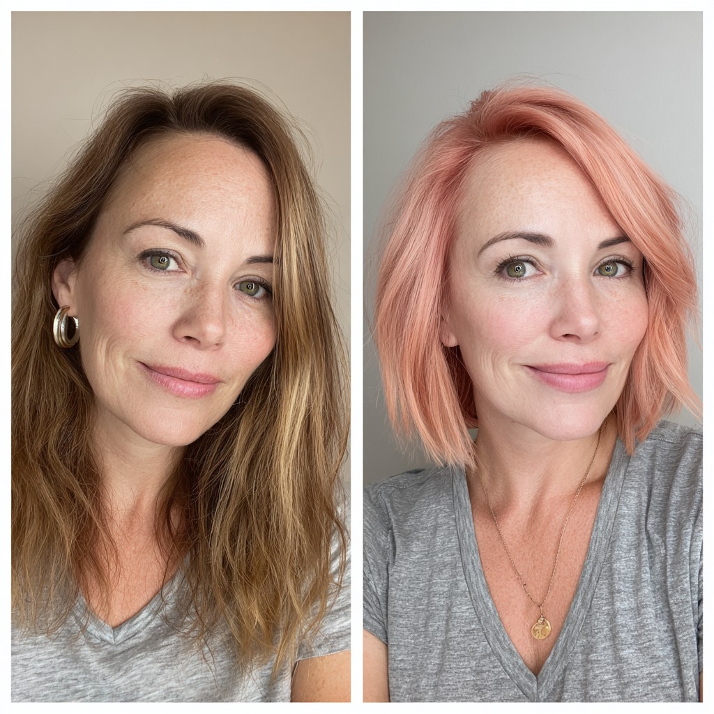 Chic Strawberry Blonde Bob with Soft Waves