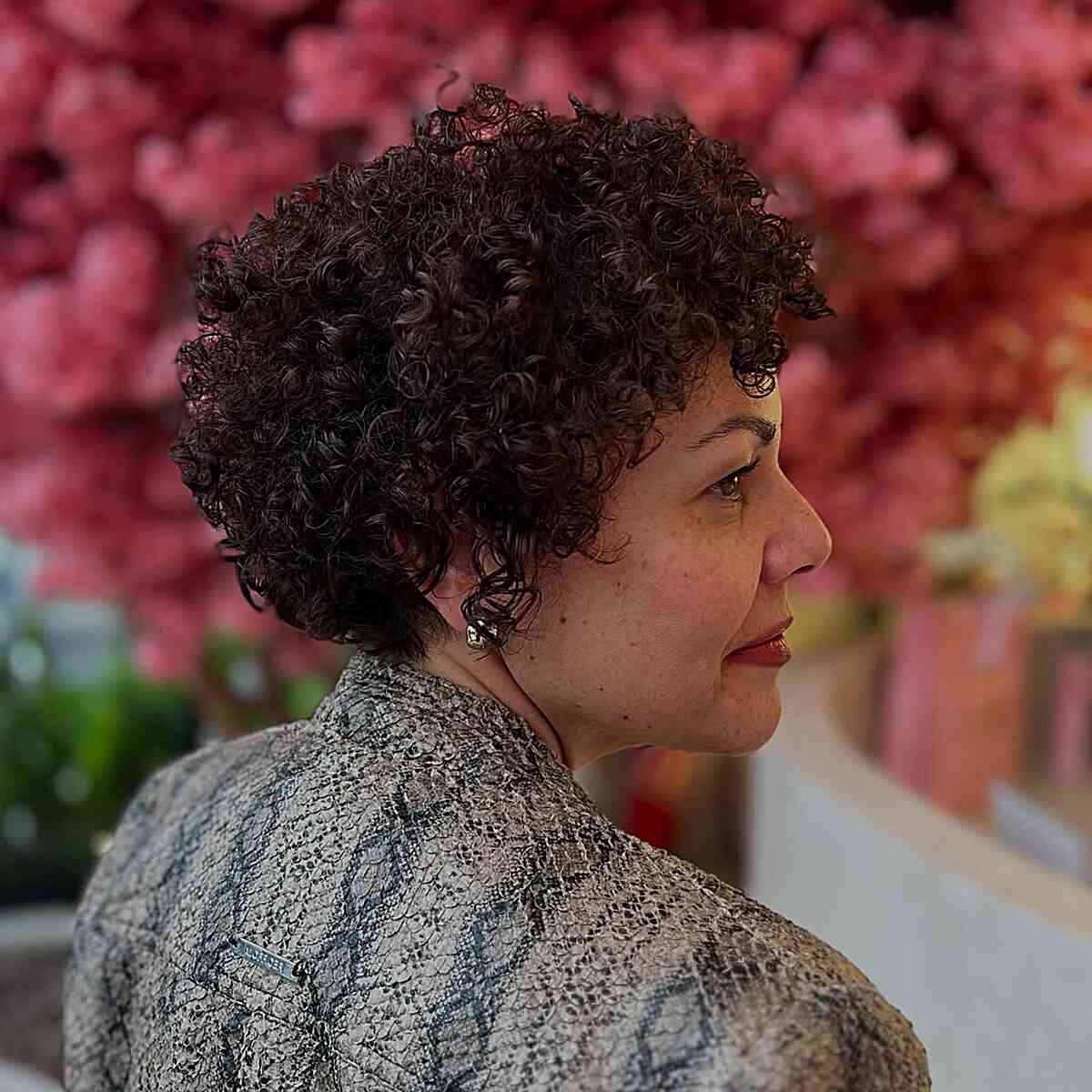 Cute Short Curly Hairstyle for Older Ladies