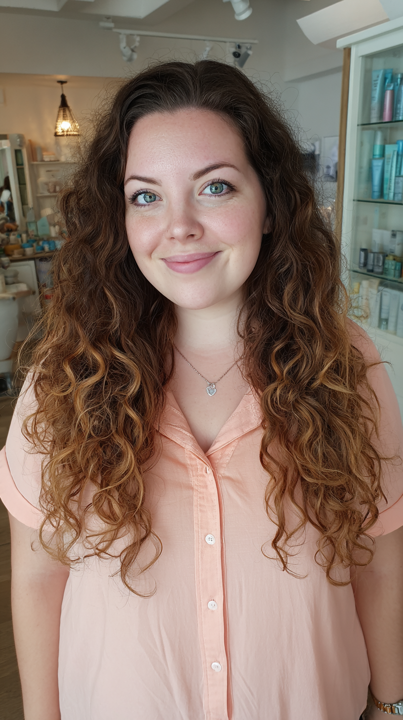 Dynamic Long Curly Cut with Soft Face-Framing Layers