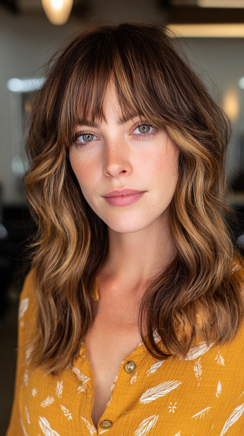 Golden-Chestnut Waves with Feathered Fringe