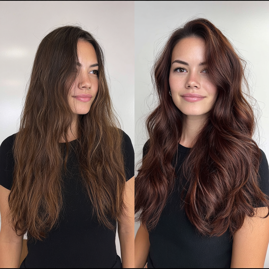 Radiant Cherry Chocolate Textured Waves