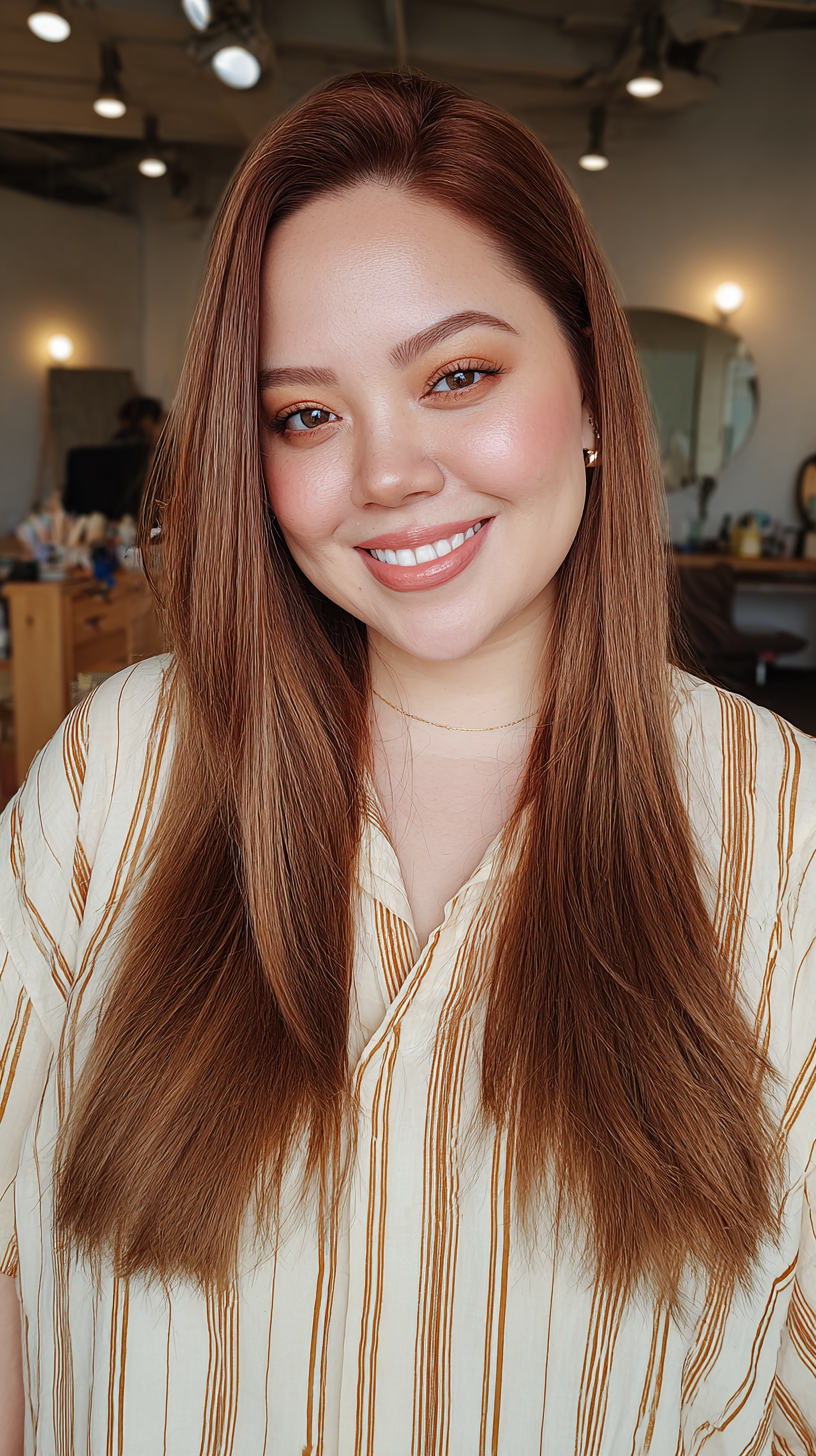 Radiant Long Sleek Cut with Subtle Face Framing