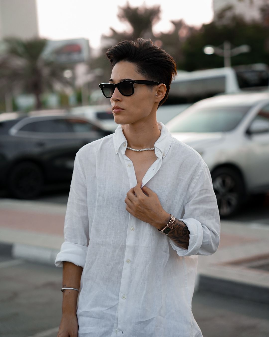 Sleek Angular Side-Swept Fringe with Tapered Sides