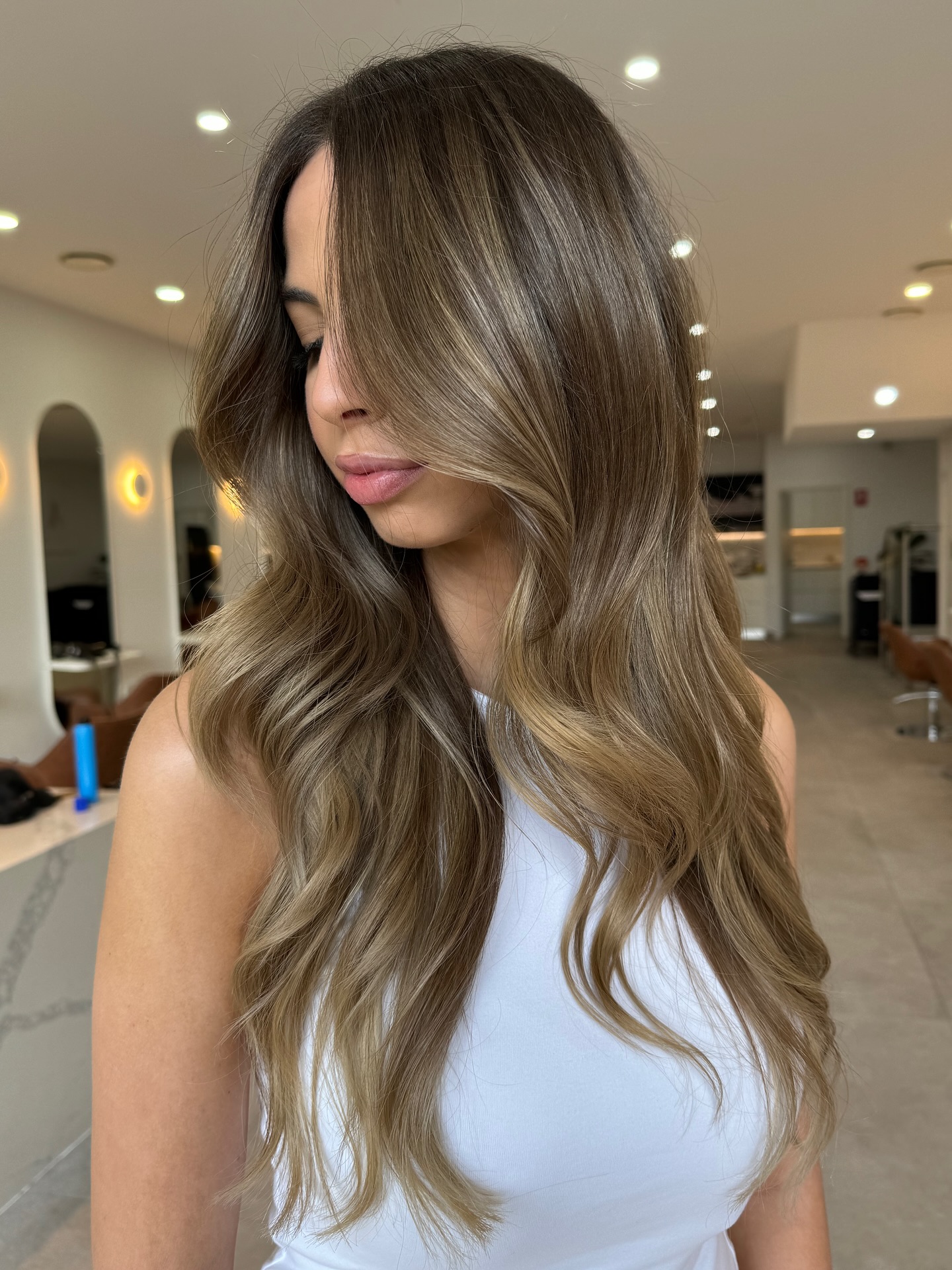 Soft Blonde Balayage with Effortless Waves
