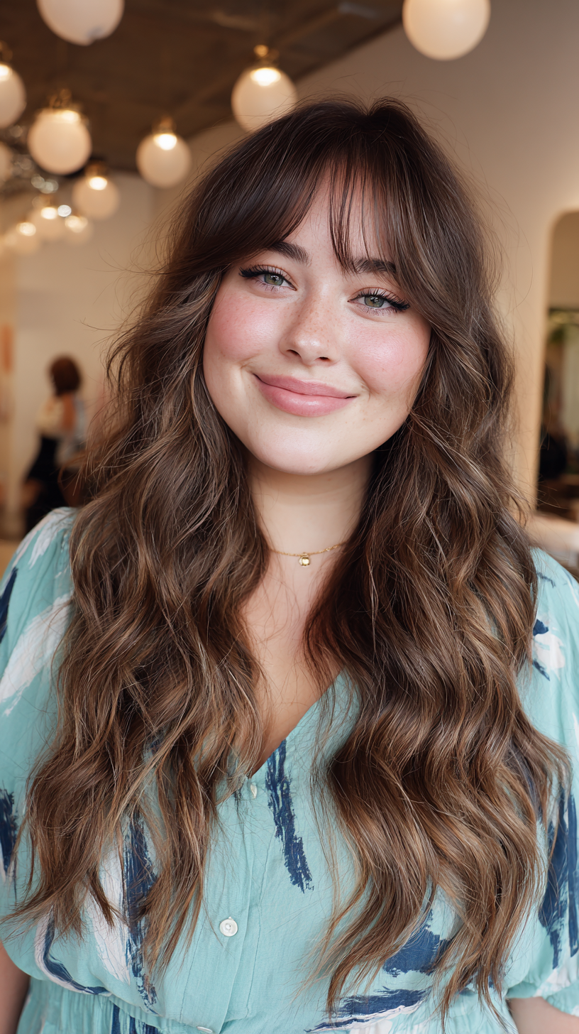 Soft Cascading Waves with Face-Framing Bangs