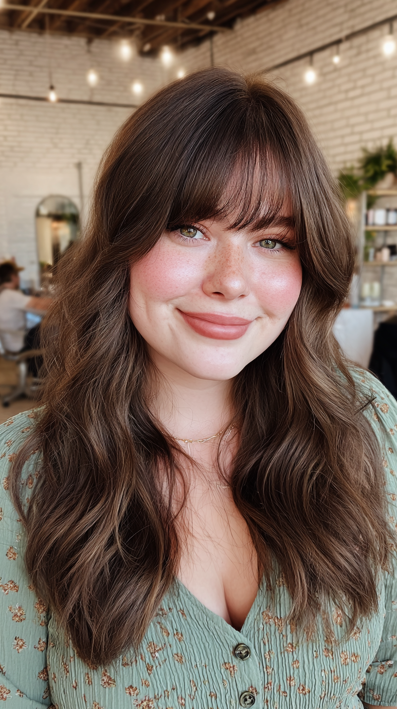 Soft Long Layers with Wispy Bangs
