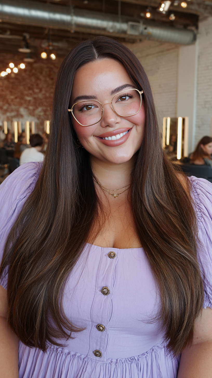 Stylish Long Straight Cut with Subtle Layering