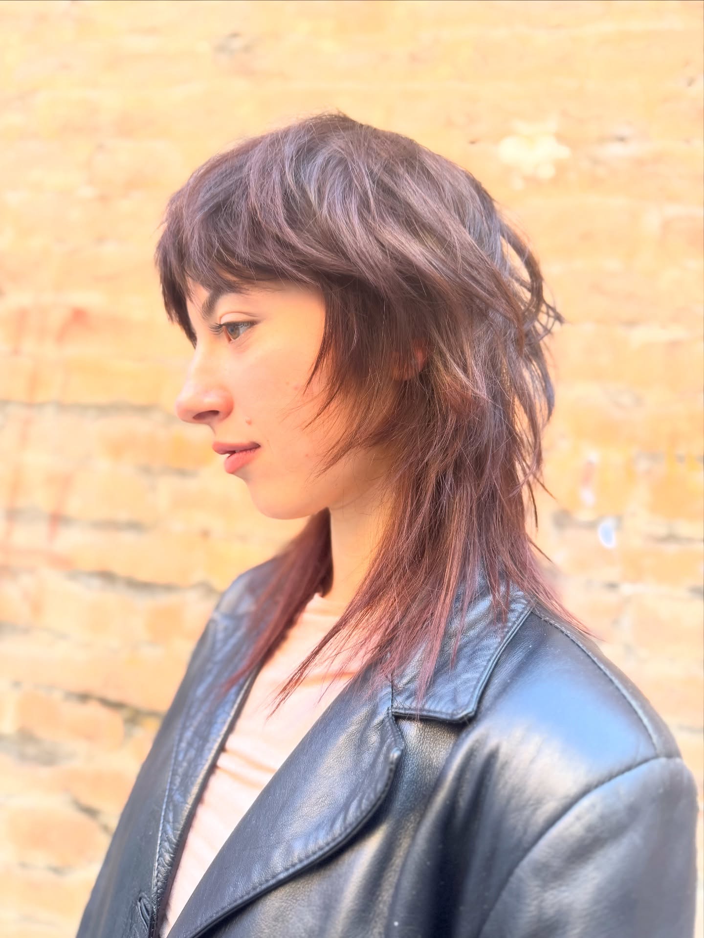 Textured Mocha Shag with Wispy Bangs