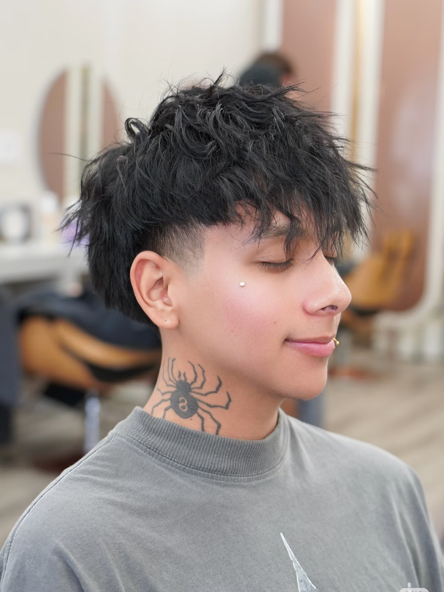 Tousled Raven Black Shag with Jagged Fringe