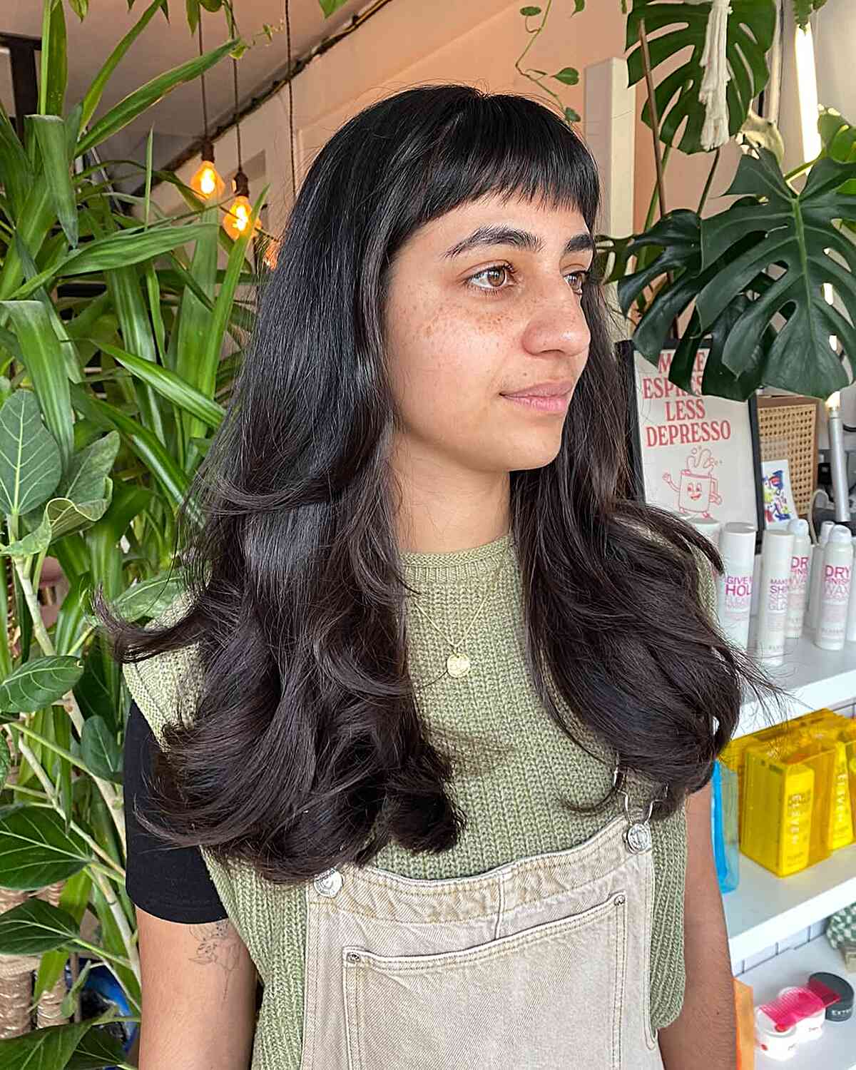Trendy Micro Bangs with Long Layers