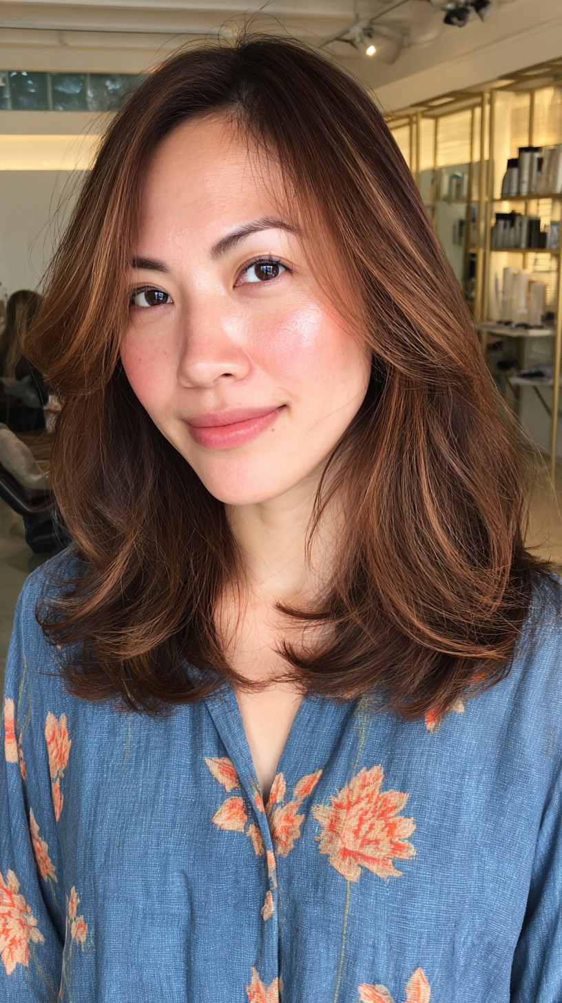 Warm Auburn Layers with Natural Flow