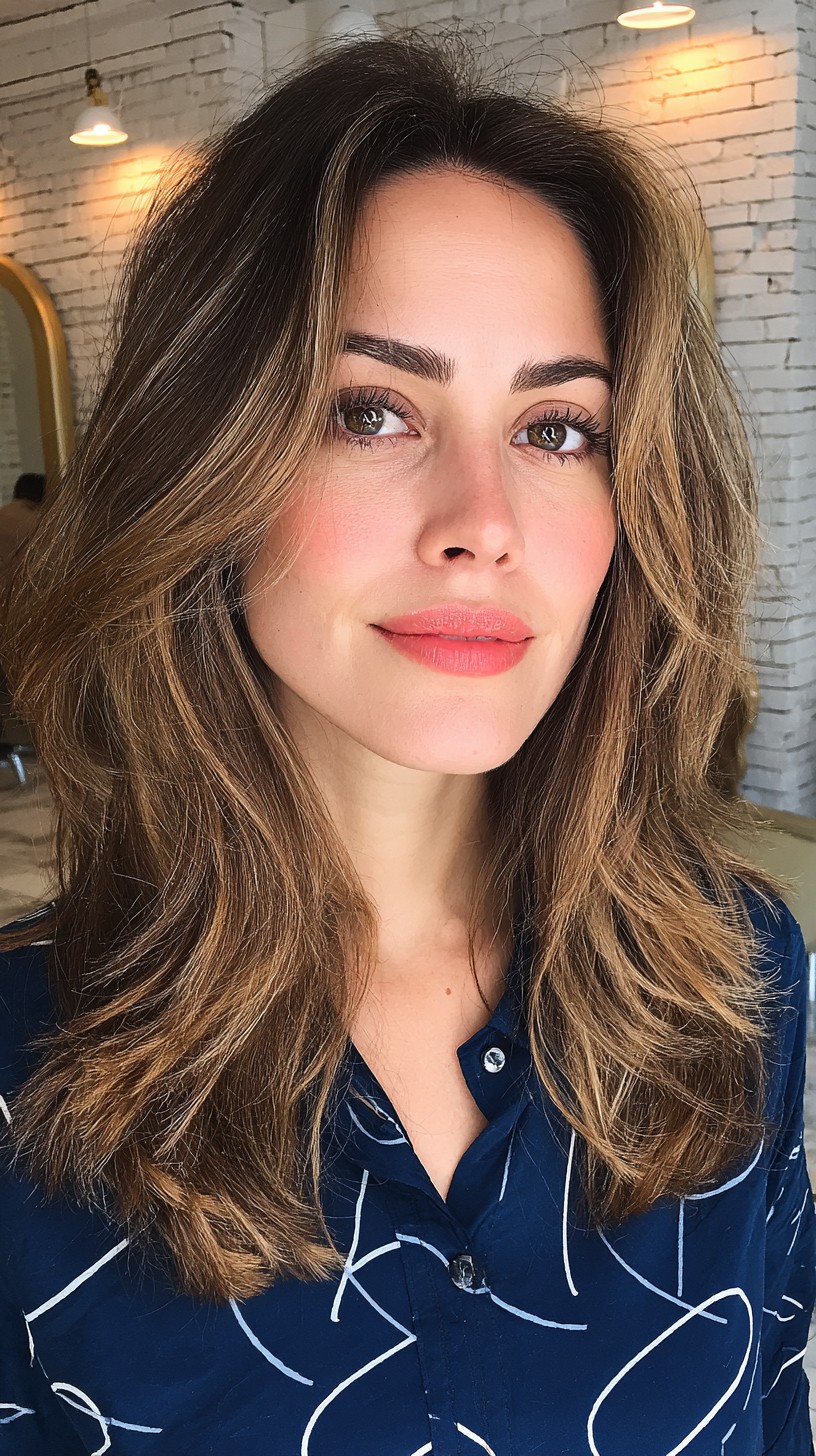 Warm Caramel Waves with Soft Blending