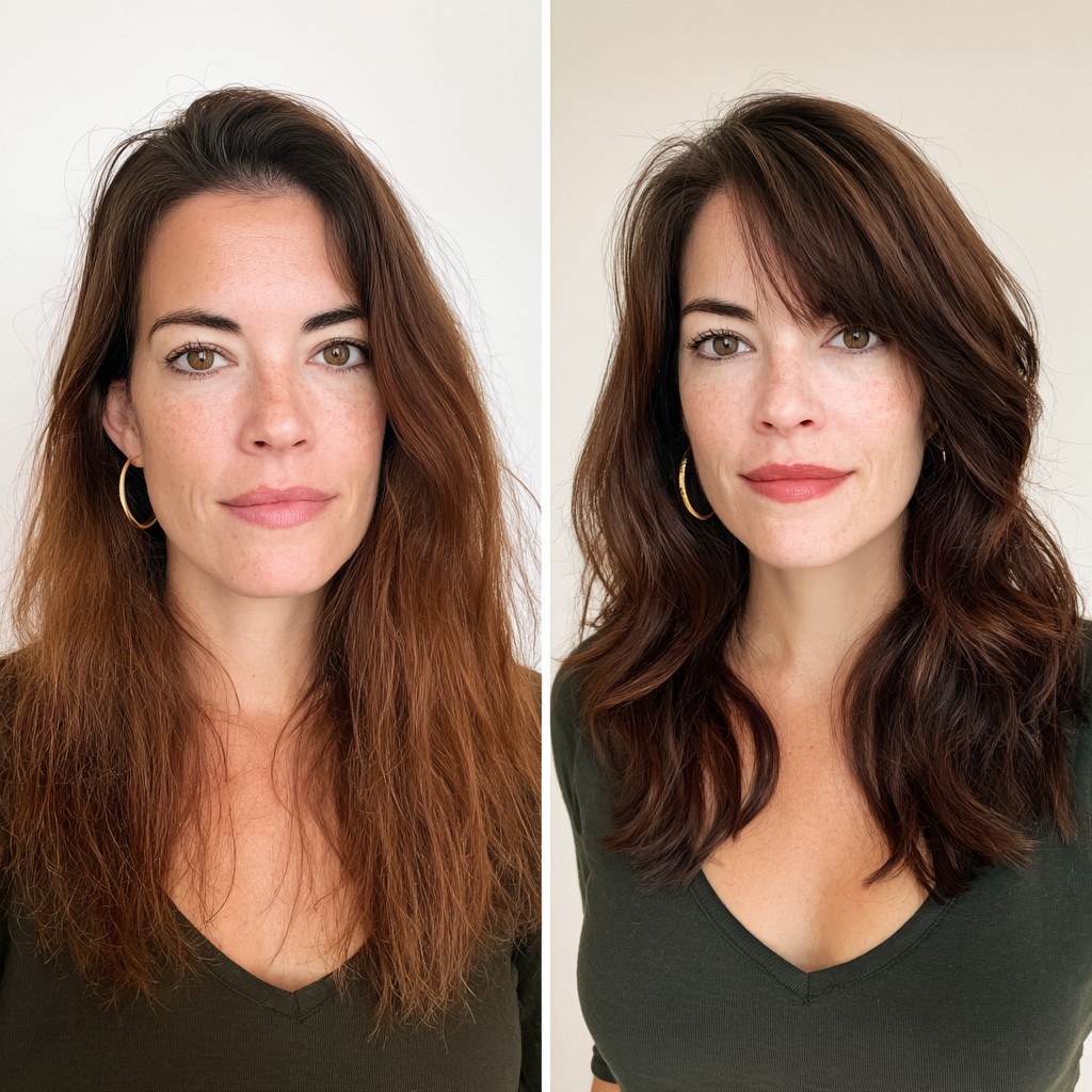 Before-and-After of Layered Chestnut Transformation