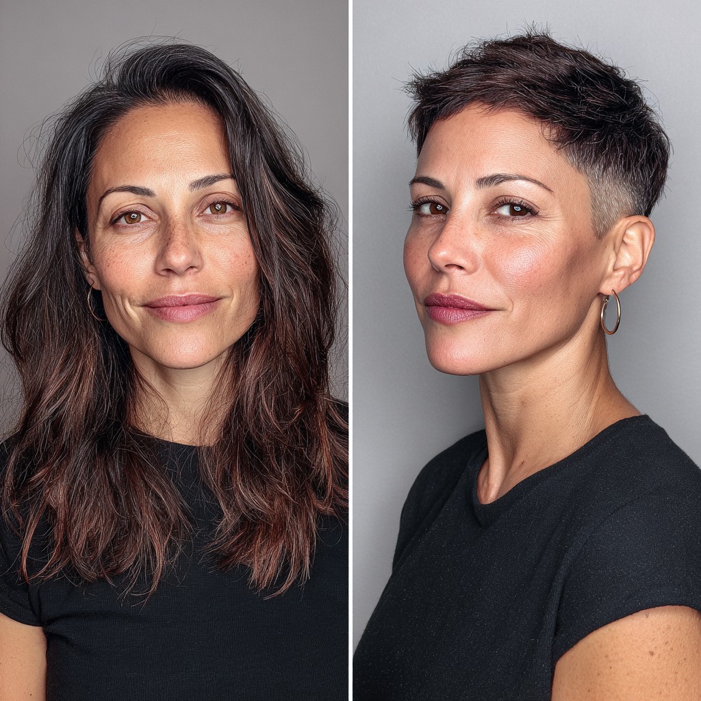 Dynamic Contrast Side-Swept Pixie Cut