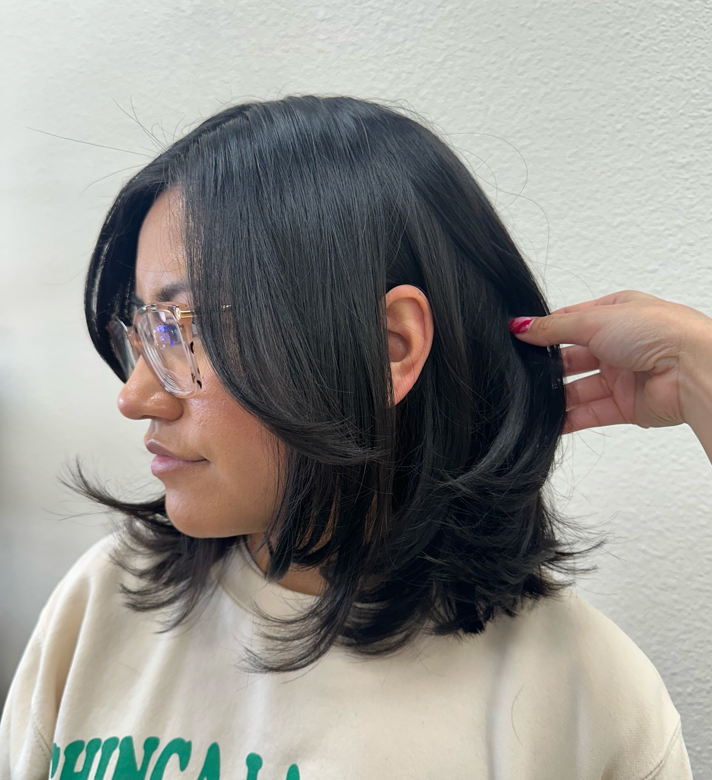 Elegant Raven Black Midi with Subtle Waves