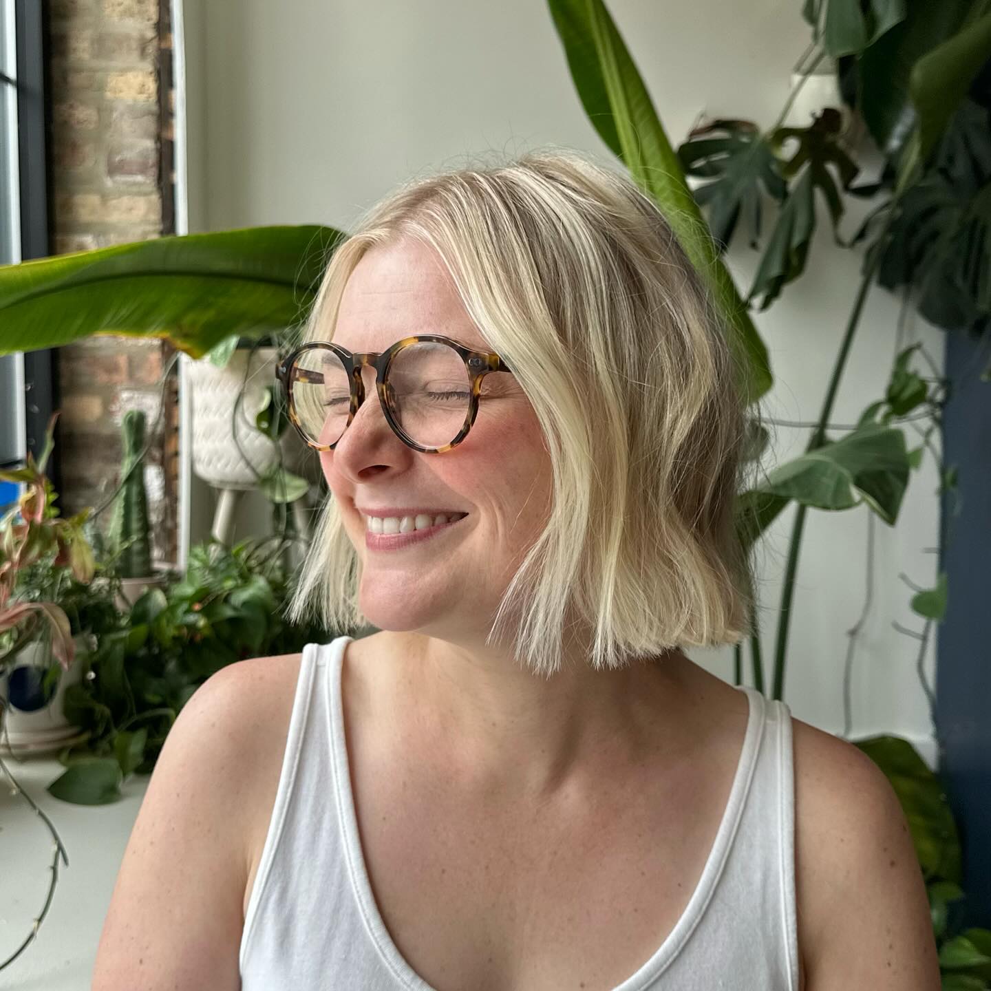 Playful Blonde Tousled Bob with Natural Textures