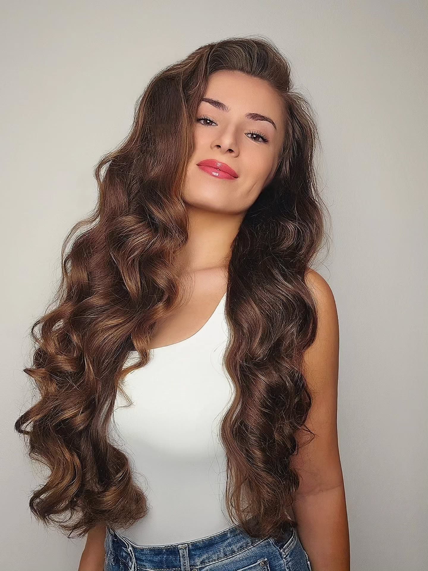 Rich Chestnut Cascading Waves