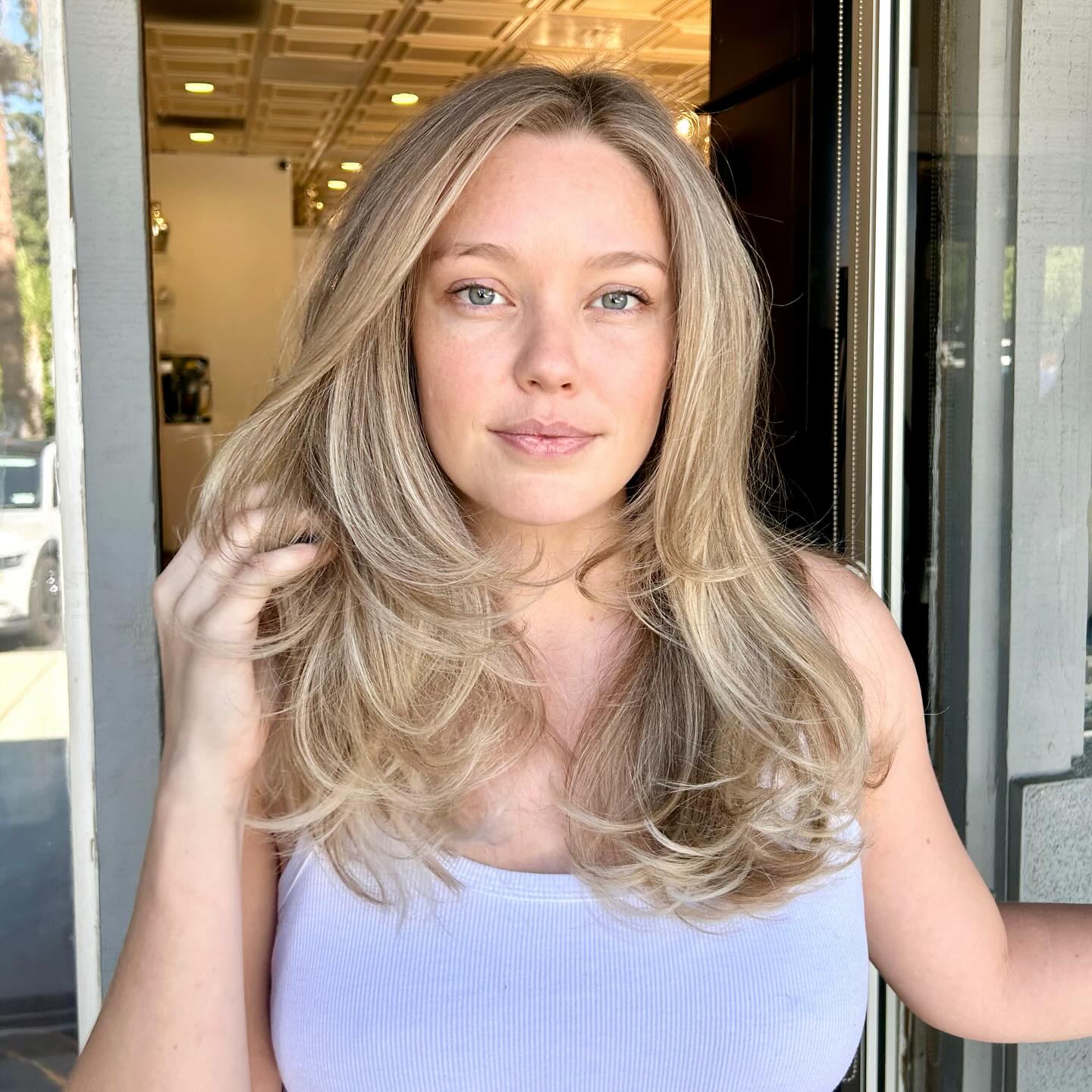 Soft Balayage Waves for Square Face Shapes