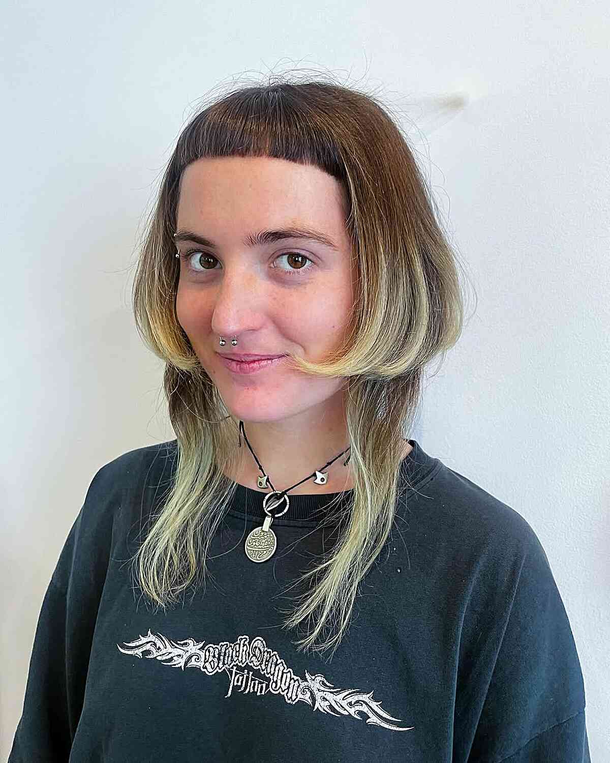 Unique Jellyfish Haircut with Fringed Bangs