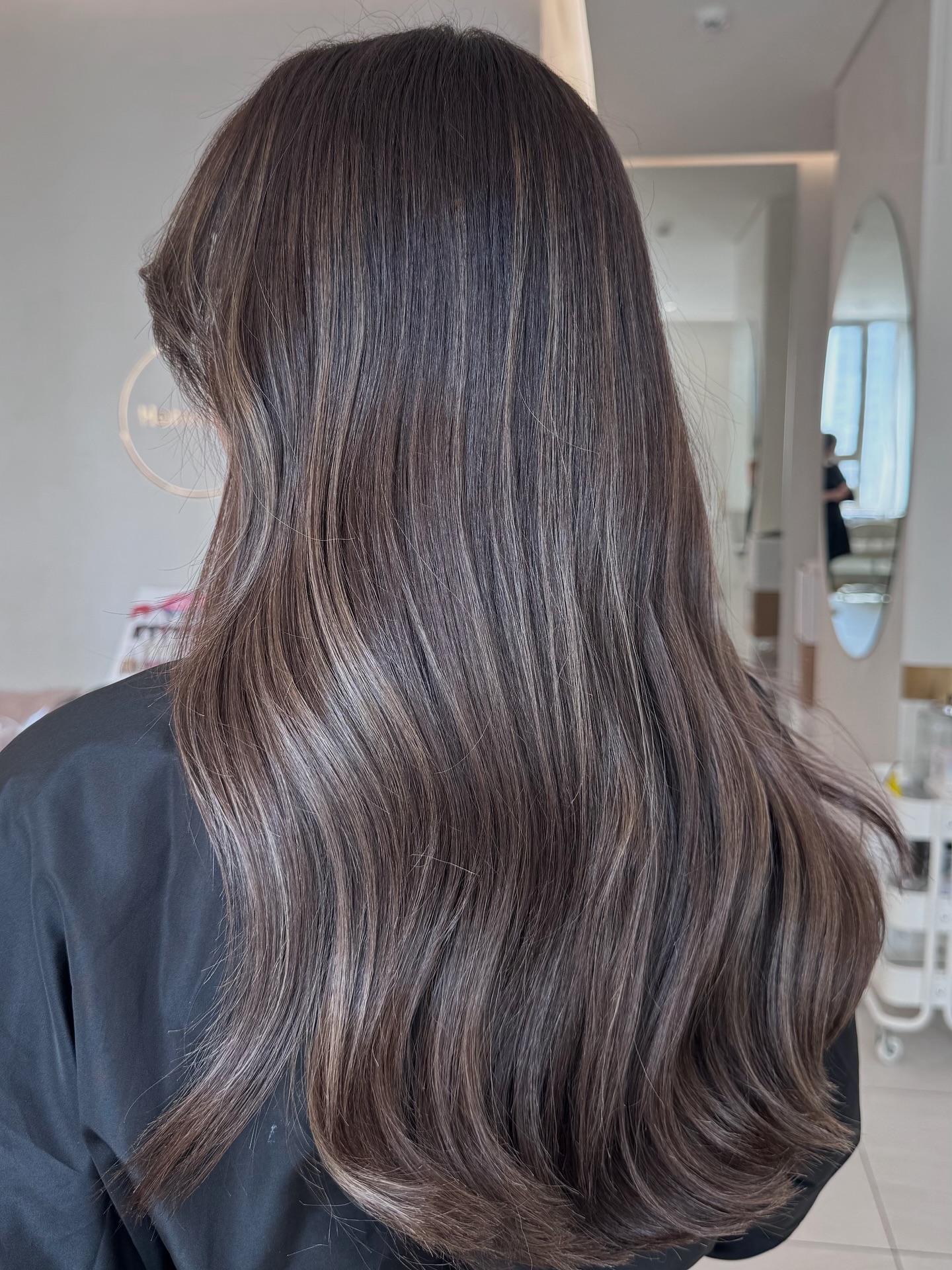 Glossy Dark Chocolate Waves with Subtle Ash Undertones