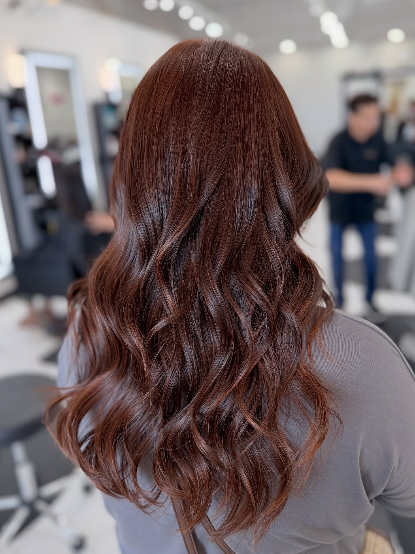 Rich Auburn Waves with Glossy Finish