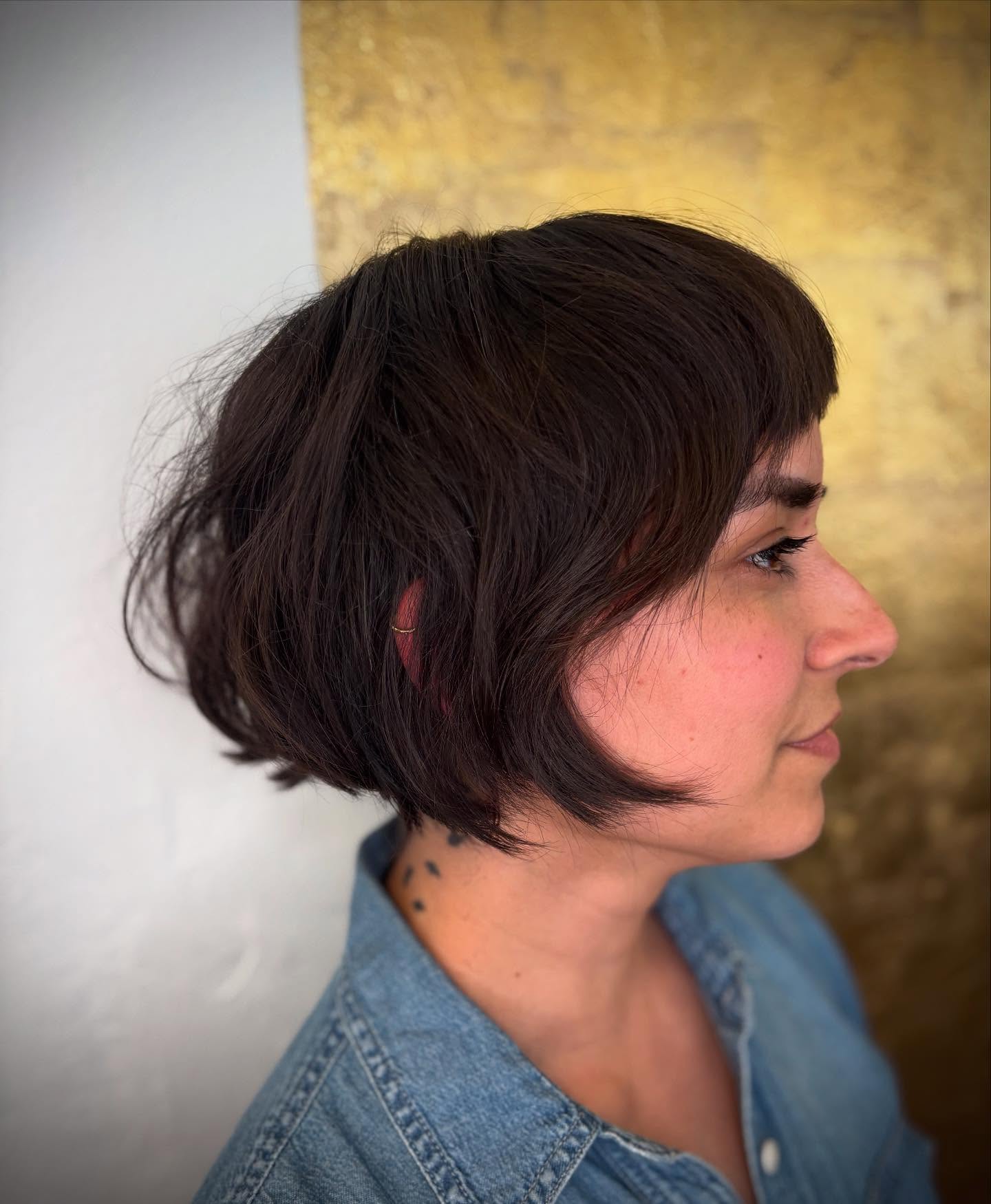 Textured French Bob with Soft Fringe