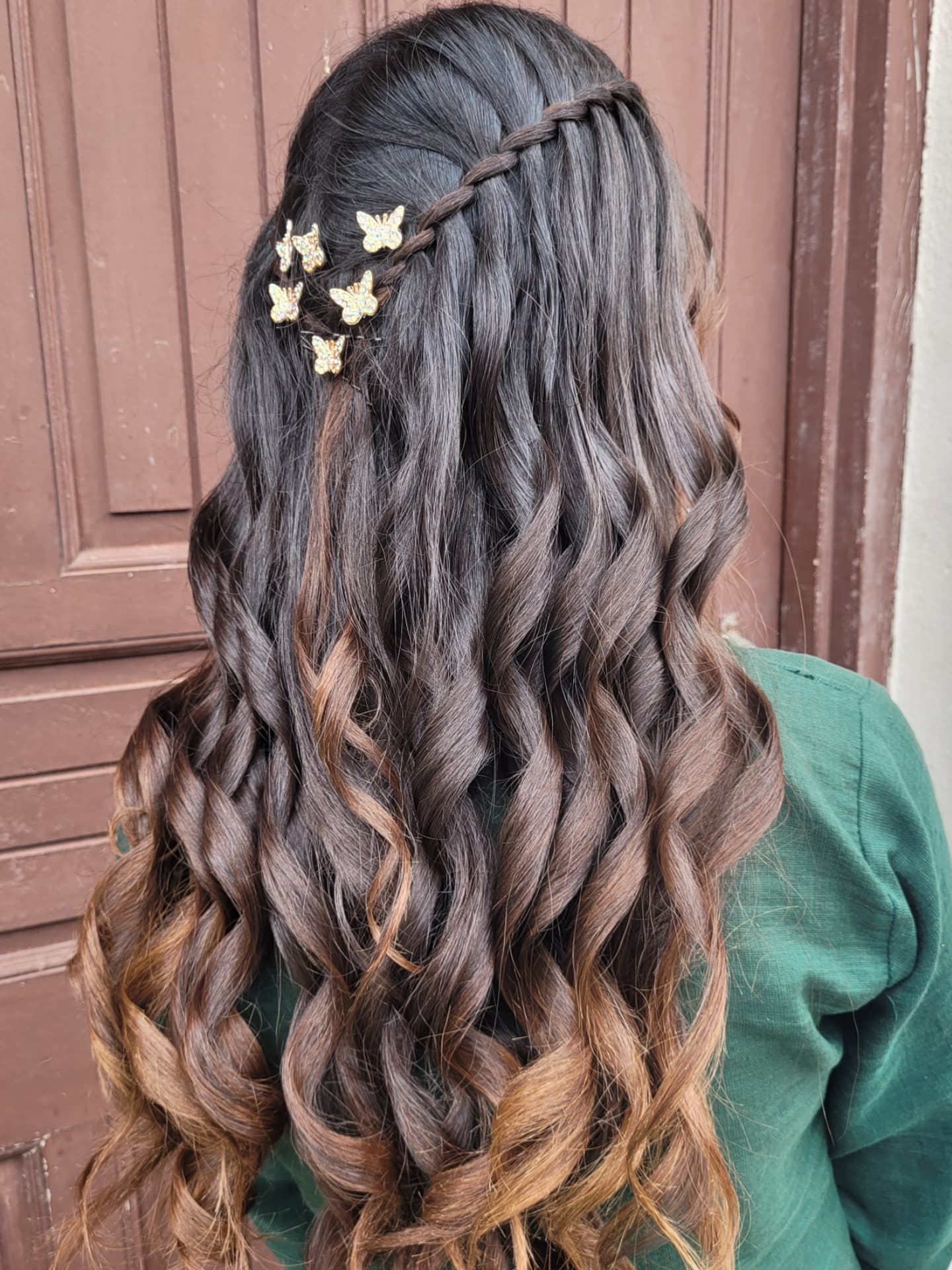 Cascading Chestnut Waves with Braided Accents