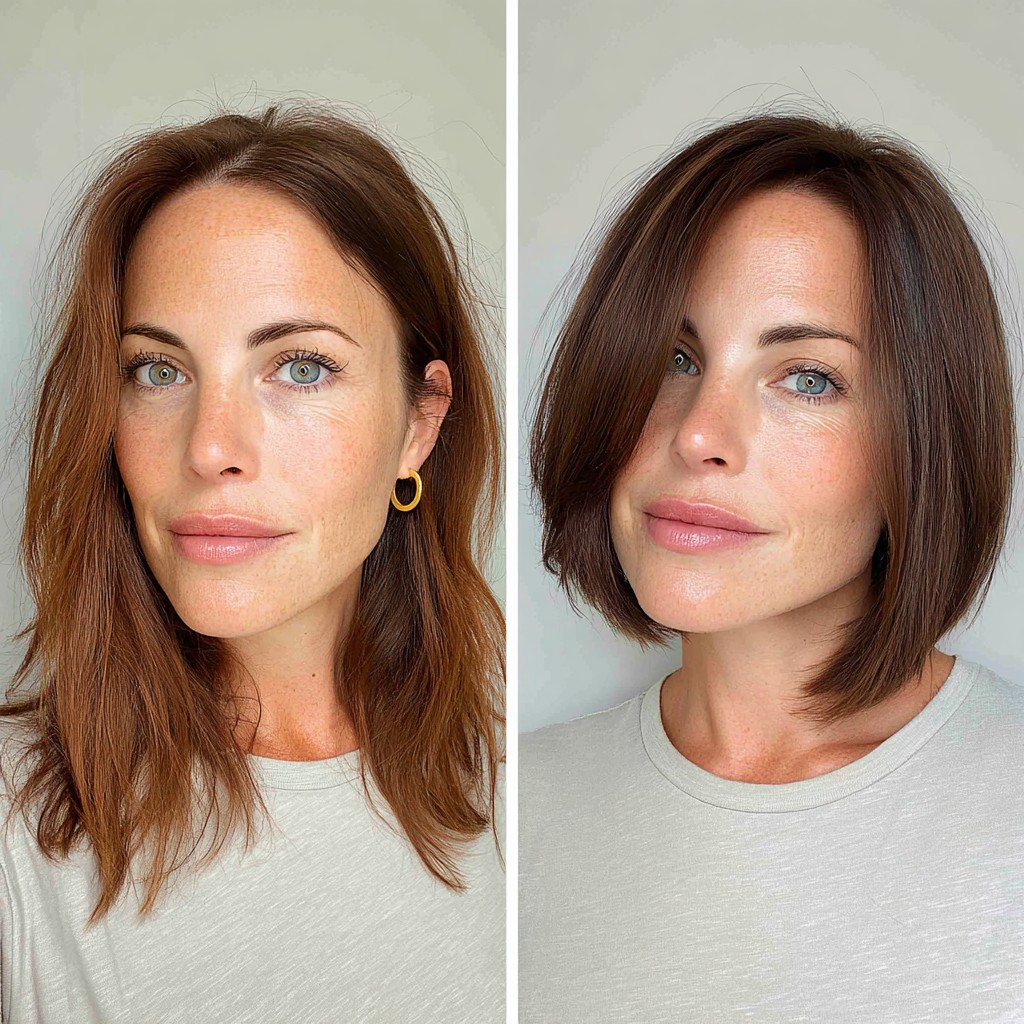 Chic Cocoa Brunette Bob with Subtle Texturing