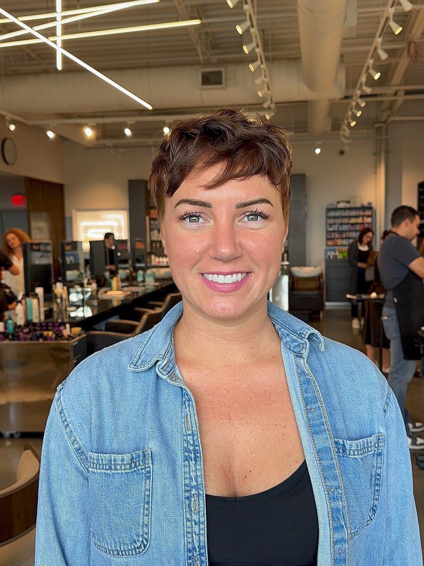 Chic Coffee-Toned Tousled Pixie
