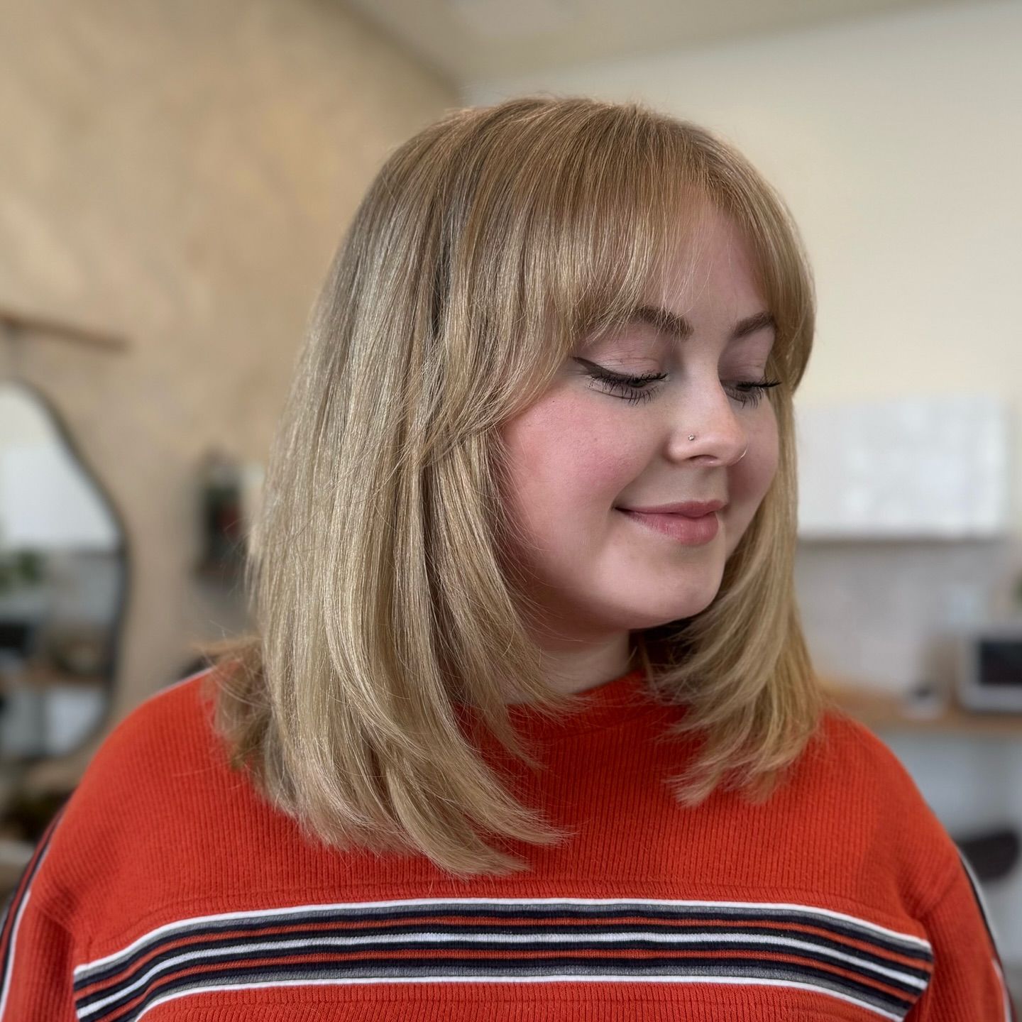 Chic Long Blunt Cut with Soft Face-Framing Layers