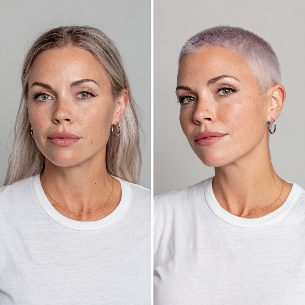 Chic Textured Buzz Cut with Subtle Lavender Hues