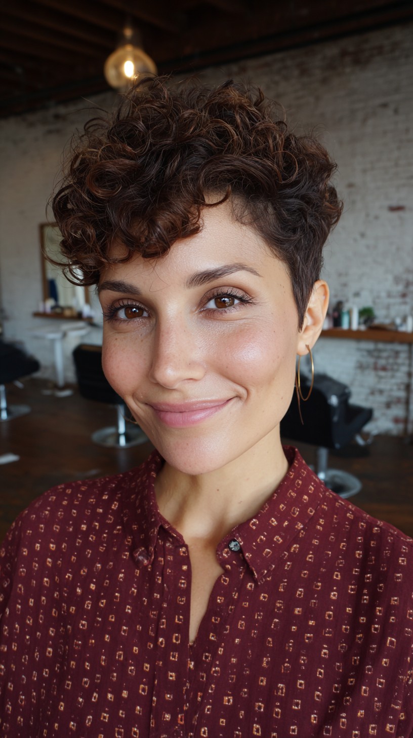 Chic Voluminous Curly Pixie Cut