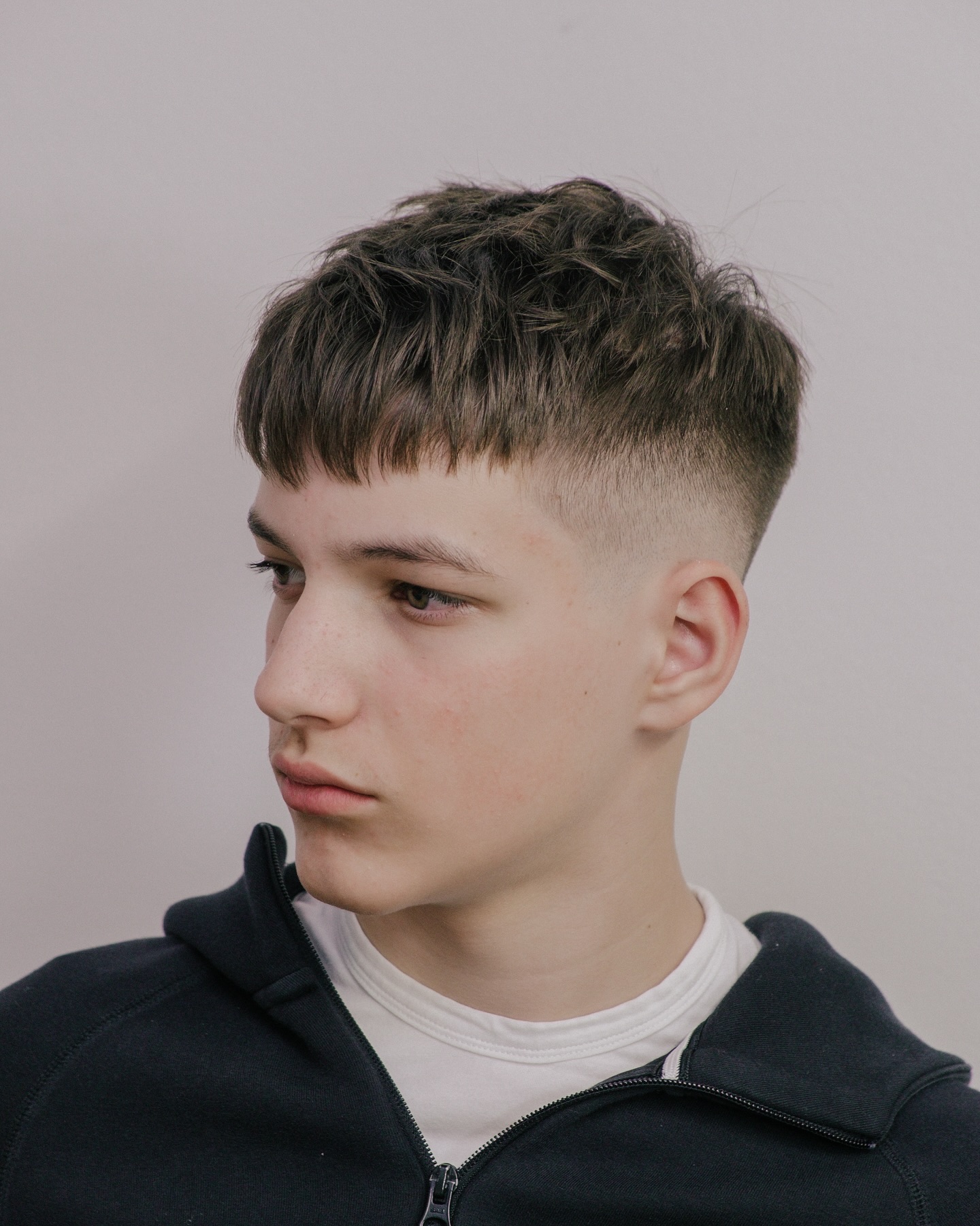Contemporary Fringed Crop with Precision Fade