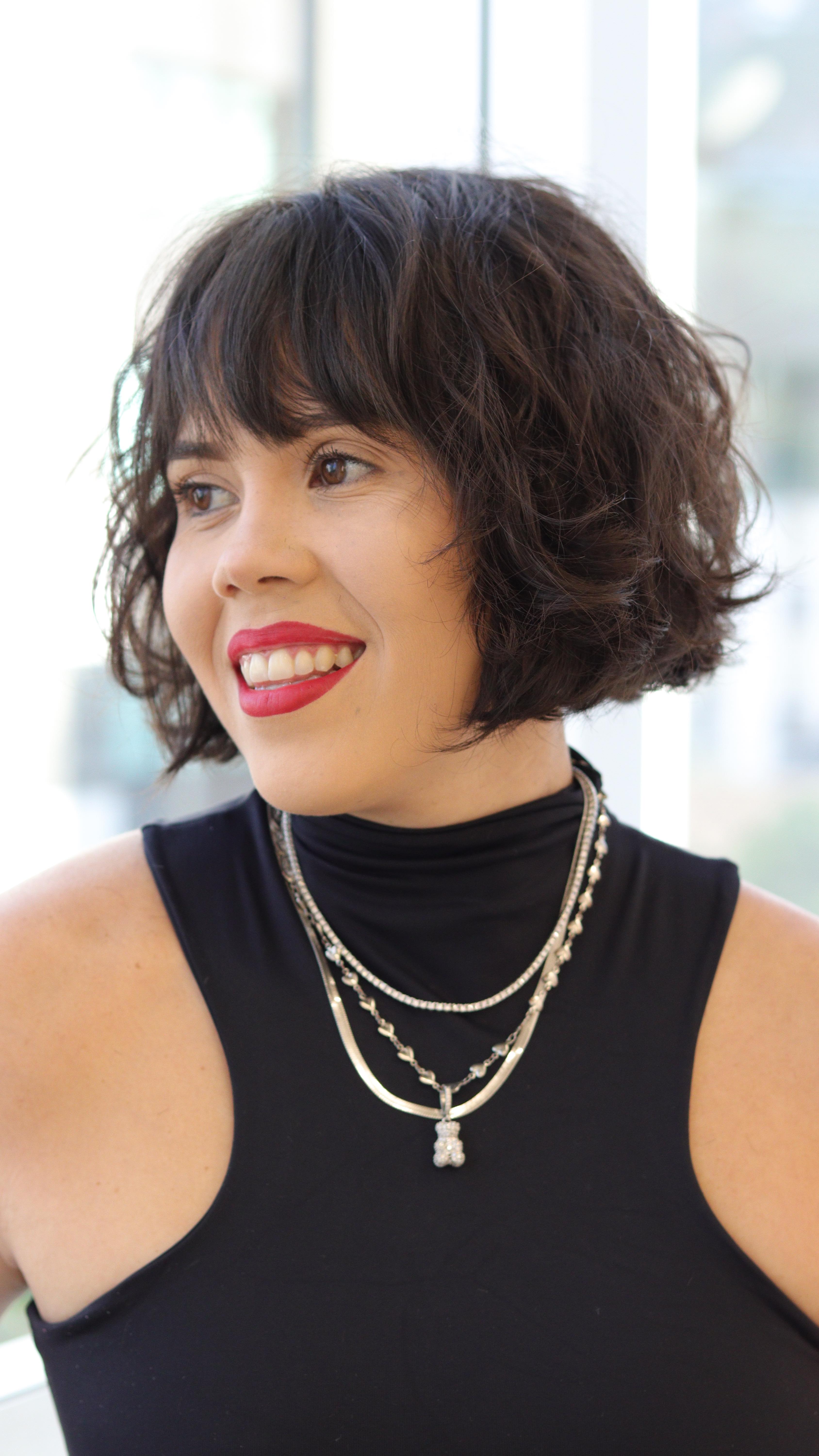 Curly Bob With Playful Fringe
