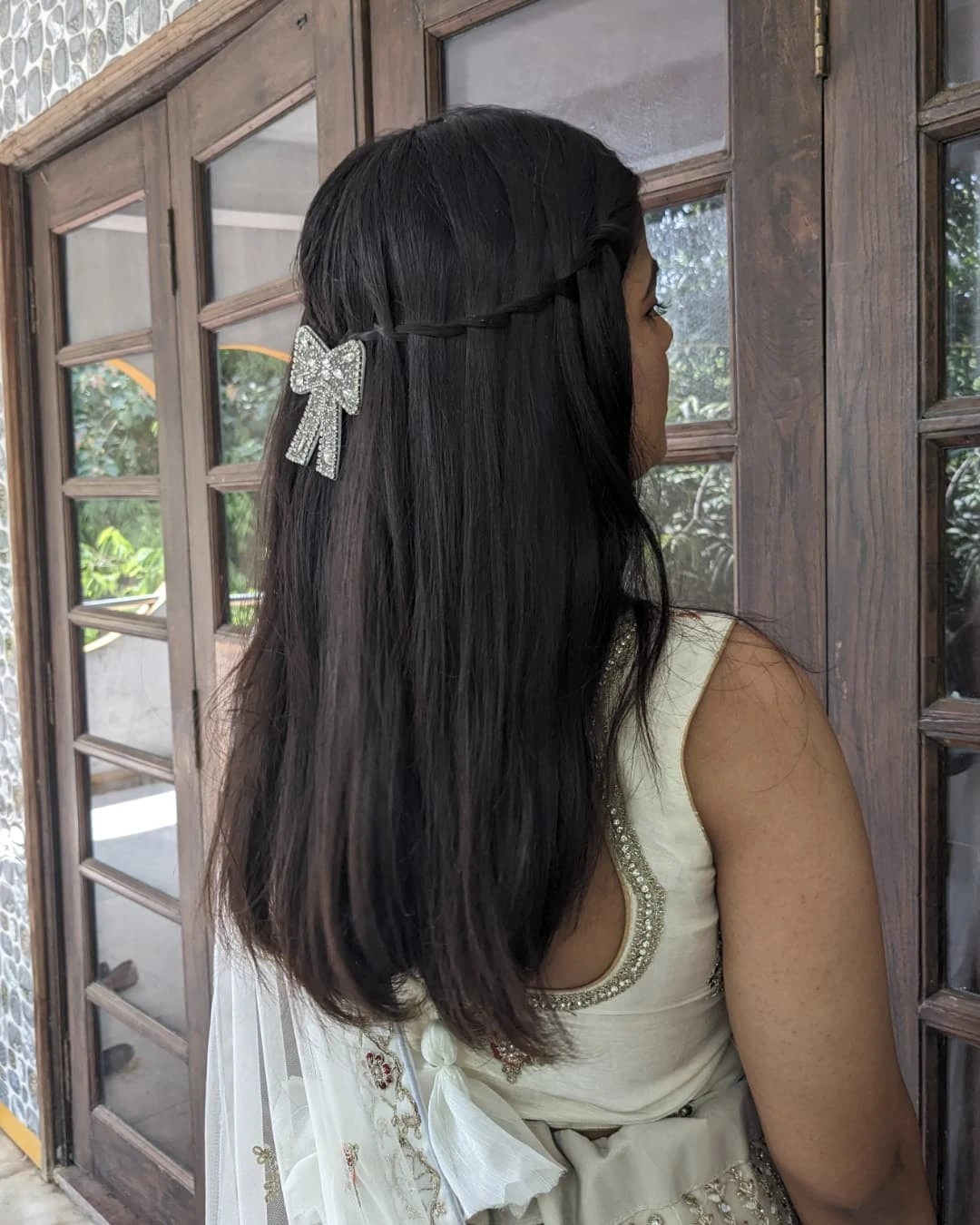 Long Glossy Layers with Sparkling Hair Clip