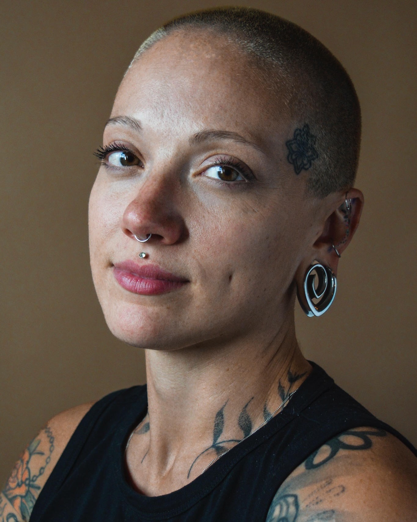 Sharp Edged Buzz Cut with Artistic Accents