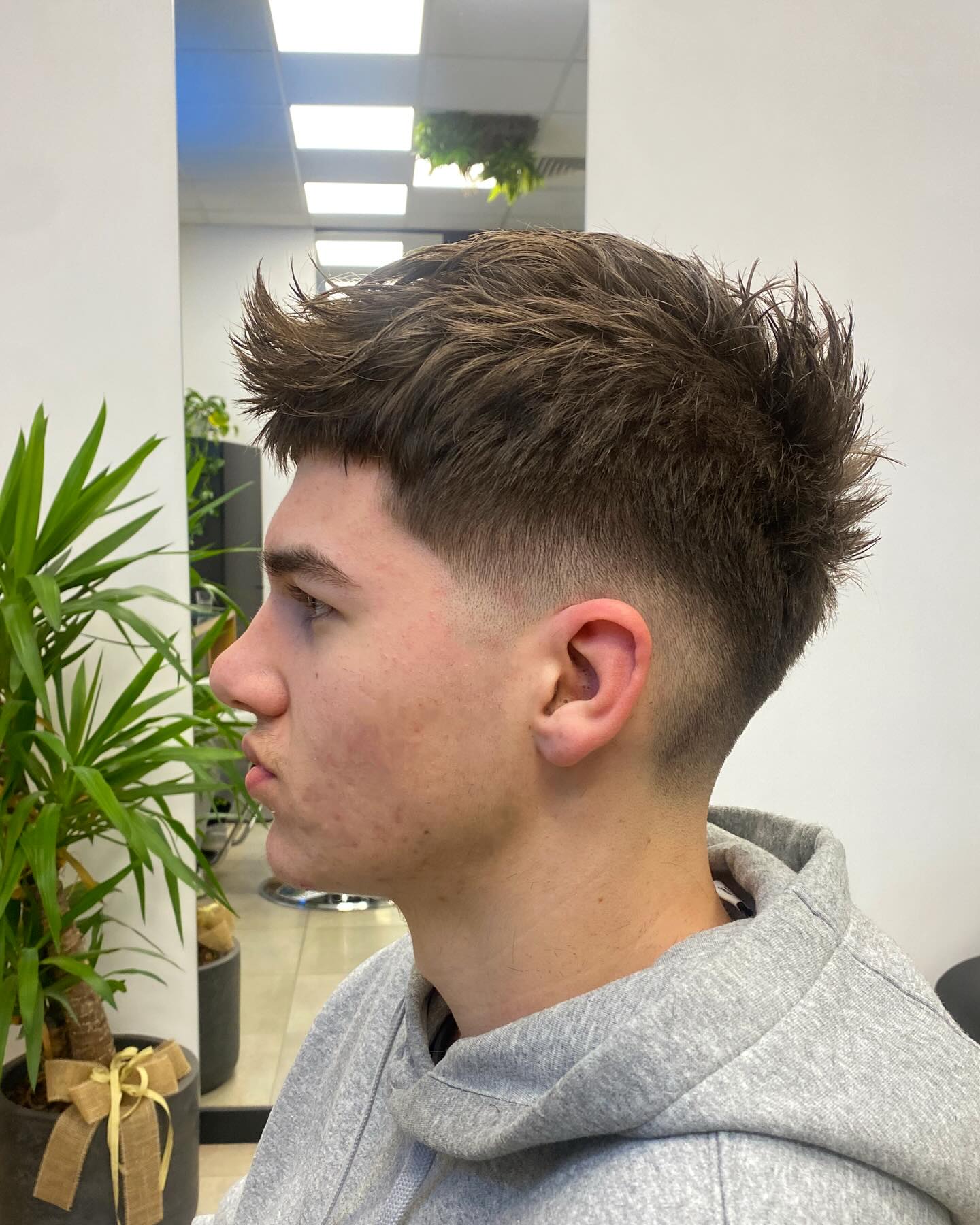 Short Textured Crop with Angular Fringe