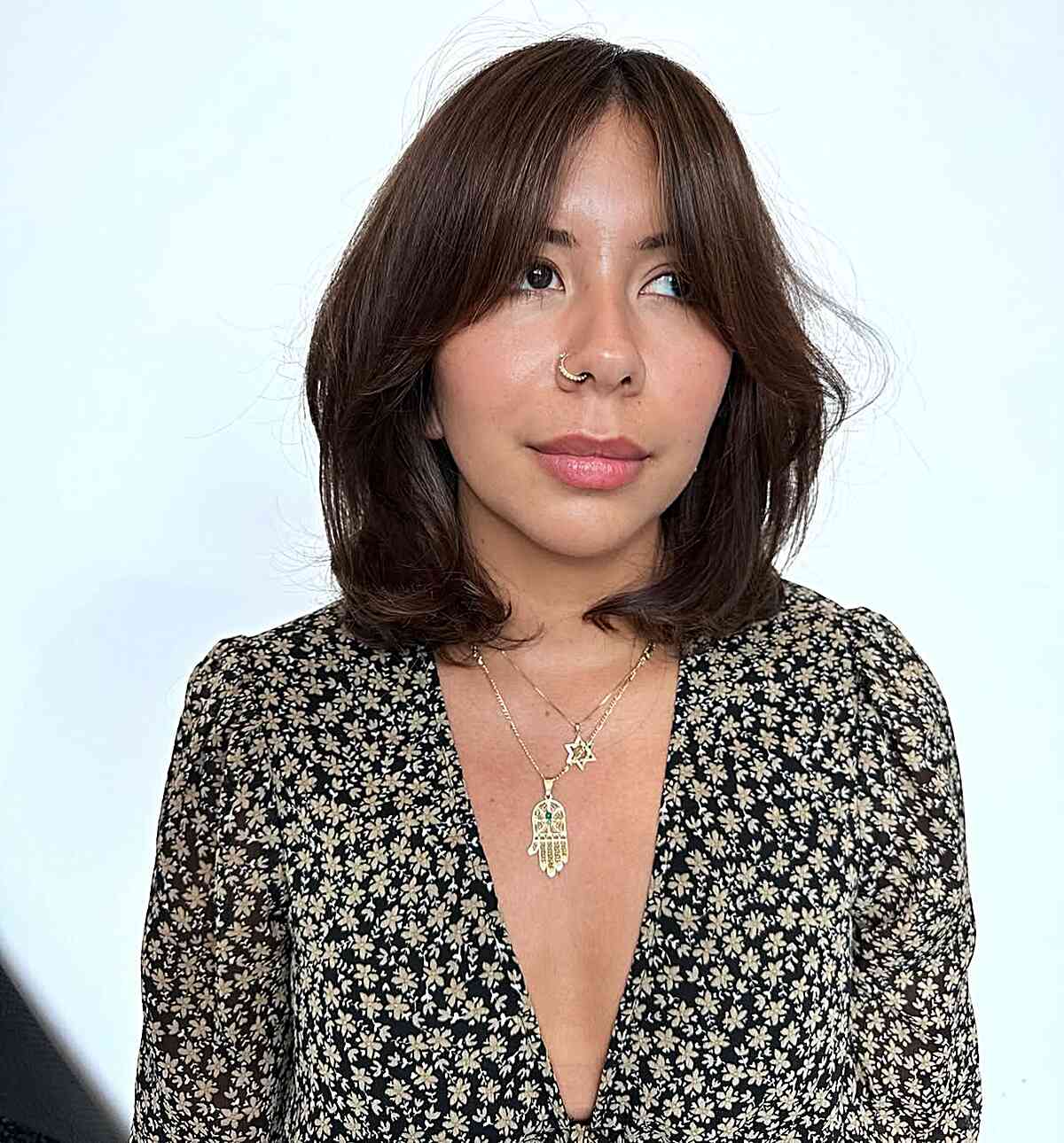 Soft Shoulder-Length Cut with Face-Framing Bangs