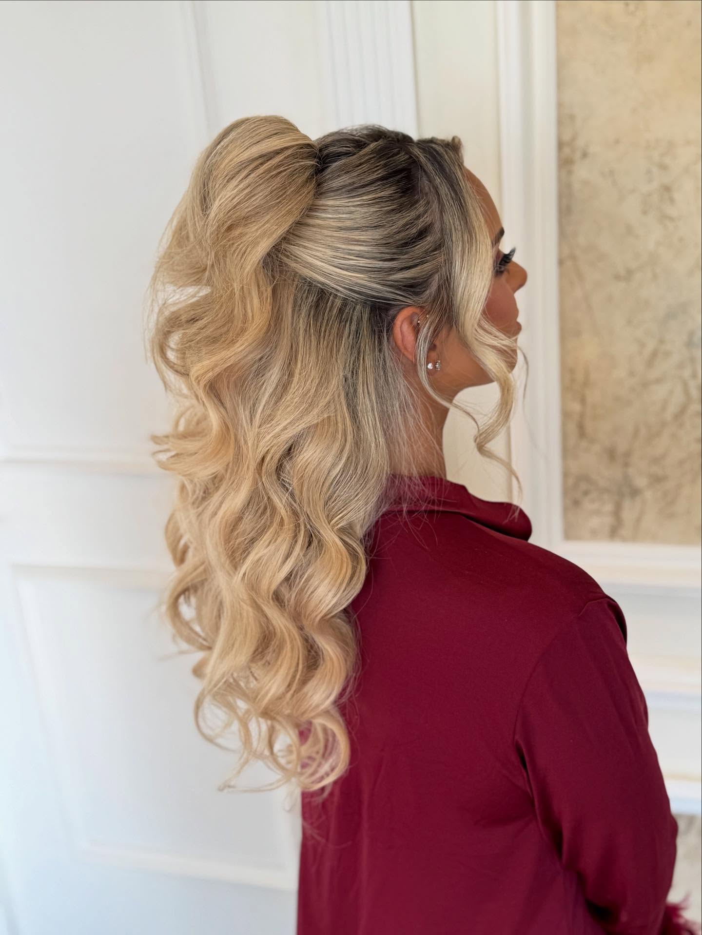 Softly Spiraled Ash Blonde Half-Up Twist