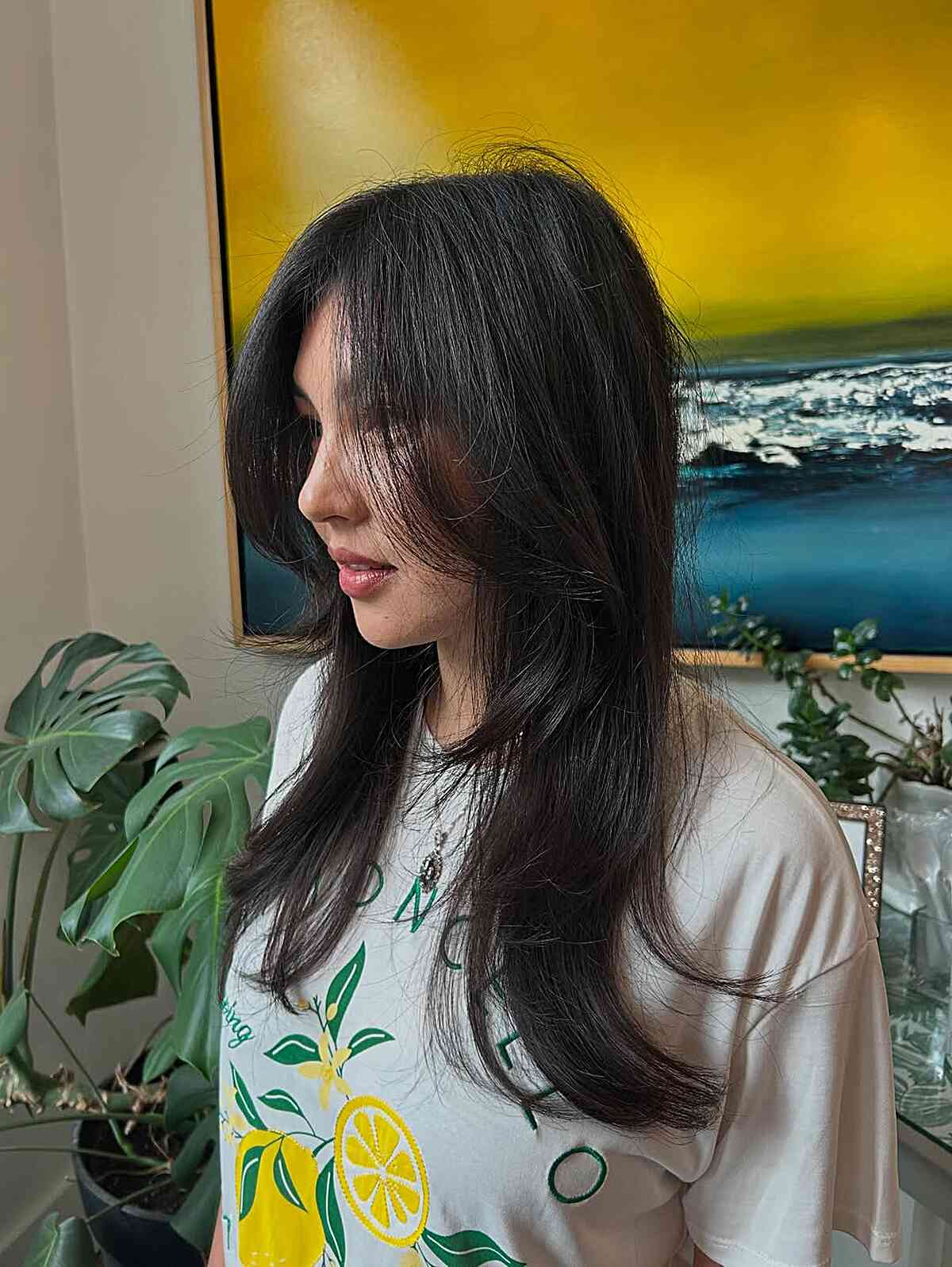 Stylish Curtain Bangs with Layered Lengths