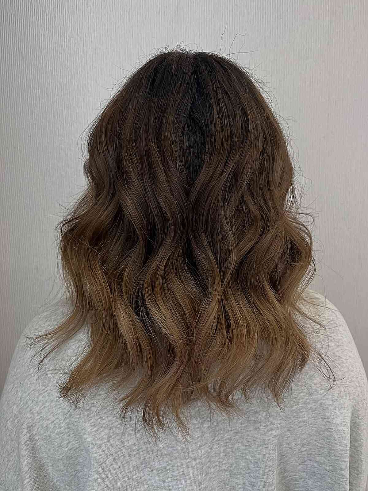 Textured Brown Ombre Waves