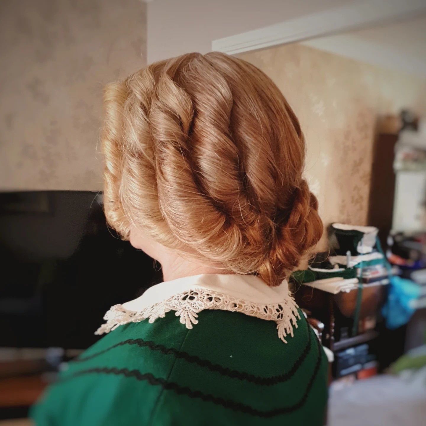 Victorian Twisted Crown with Delicate Coil Bun