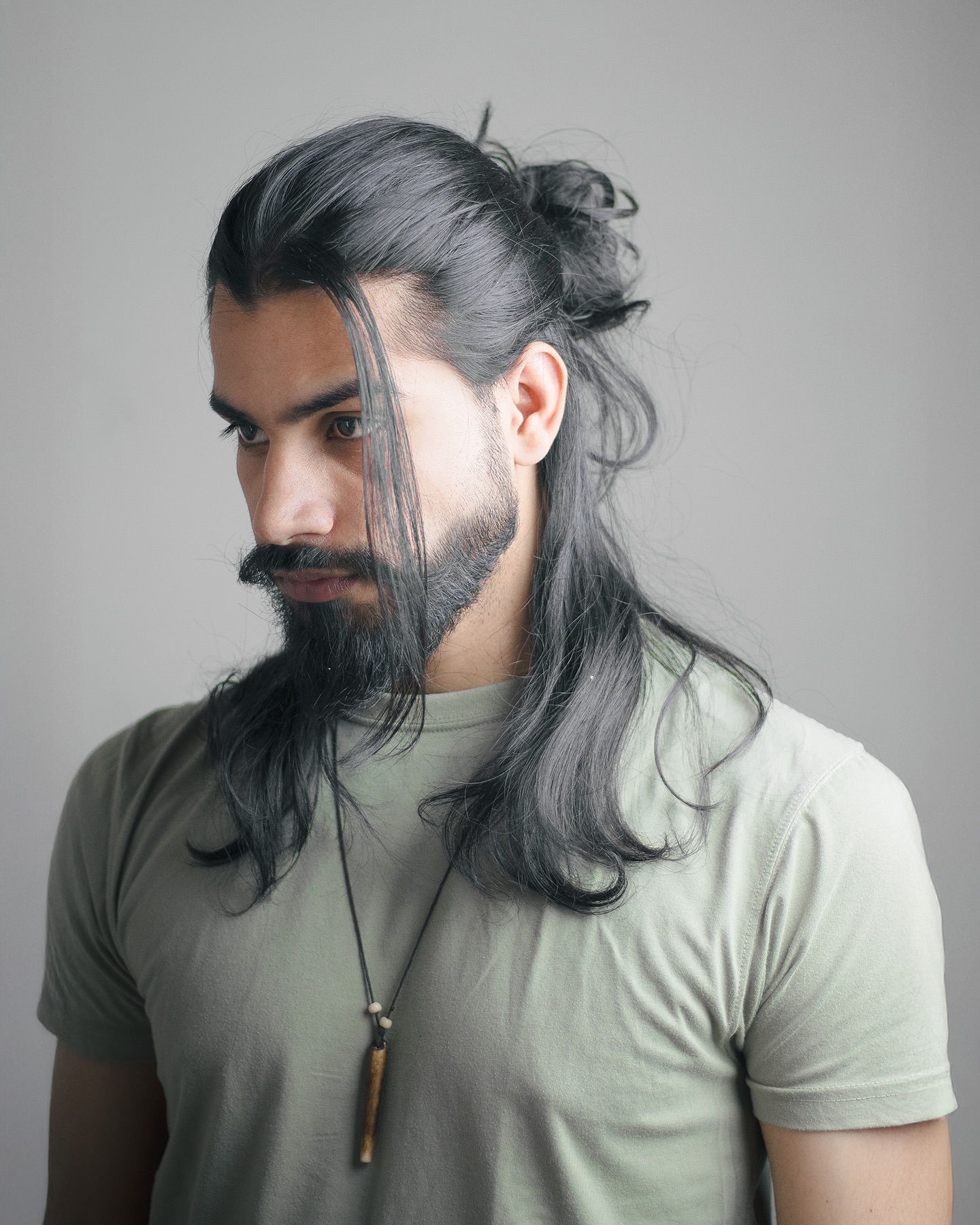 Bohemian Grey Half-Up, Half-Down Style with Loose Waves
