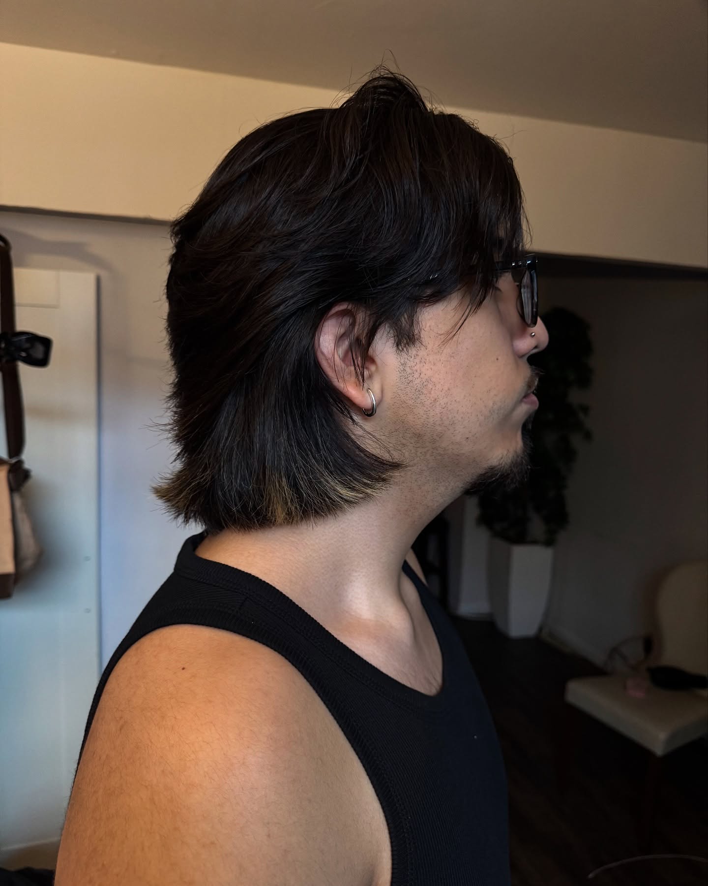 Casual Textured Mullet with Tapered Sides