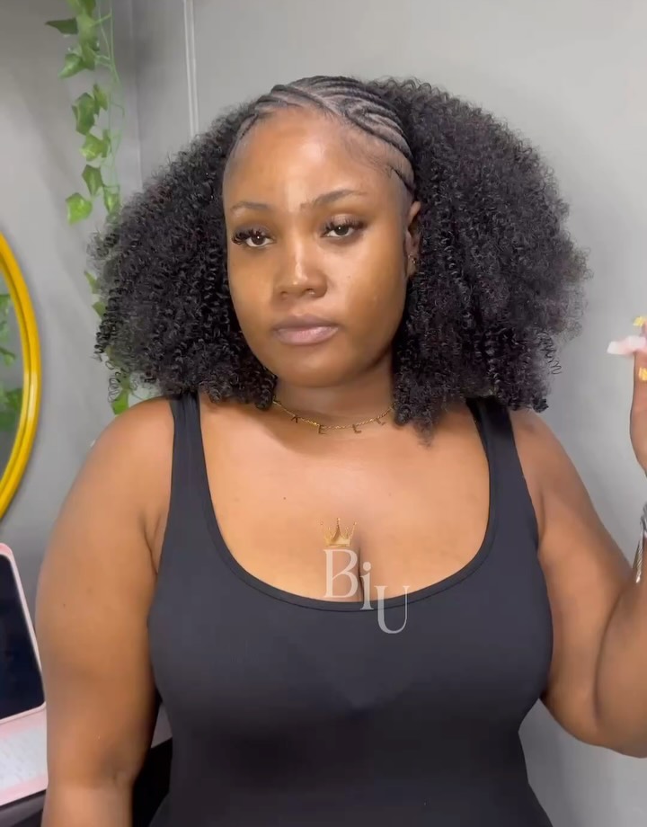 Chic Curly Half-Up with Intricate Braids