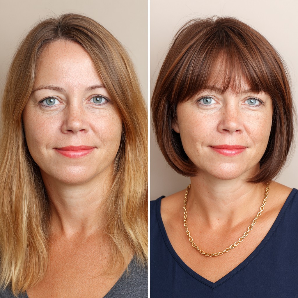Chic Short A-Line Bob with Warm Tones