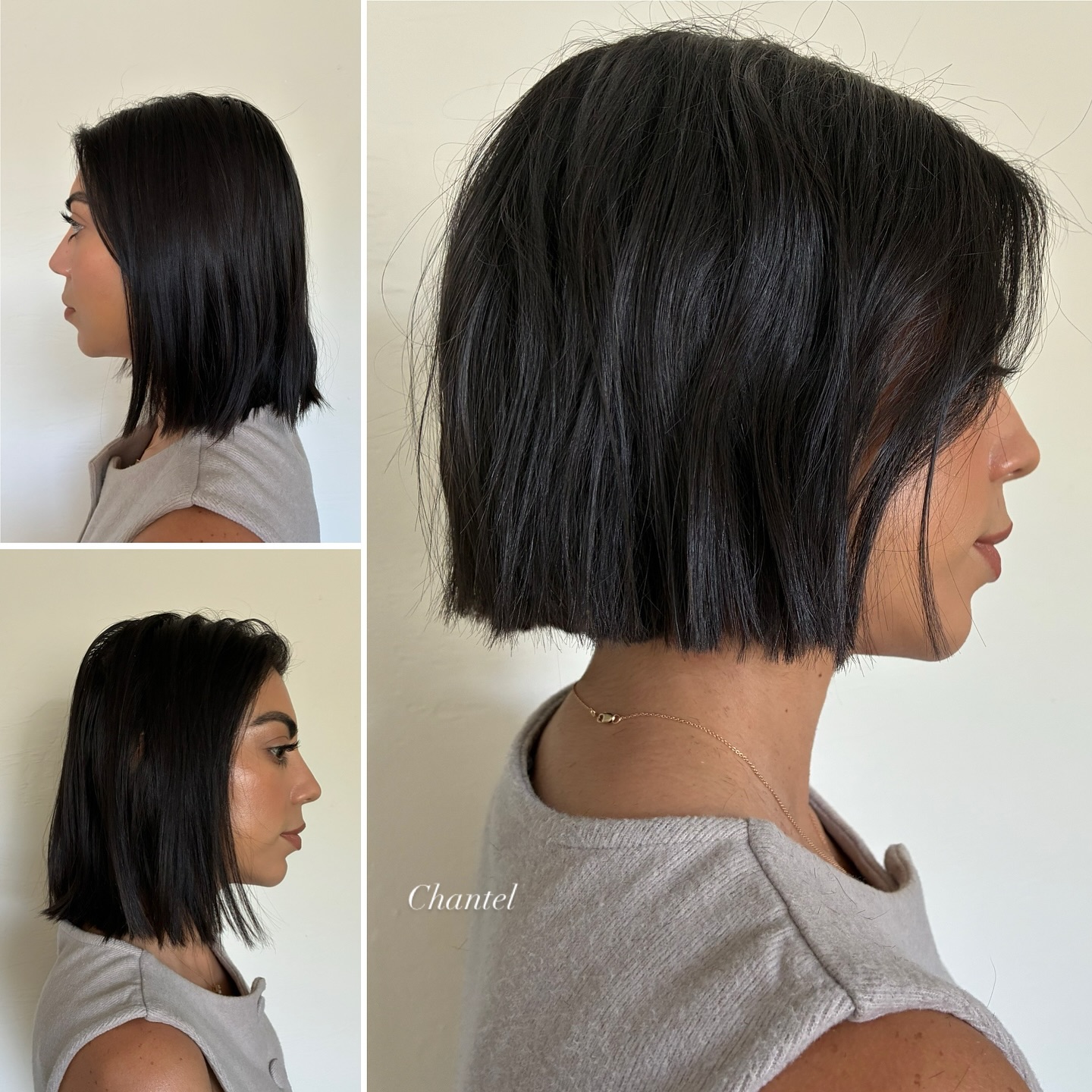 Chic Textured Black Bob with Subtle Waves